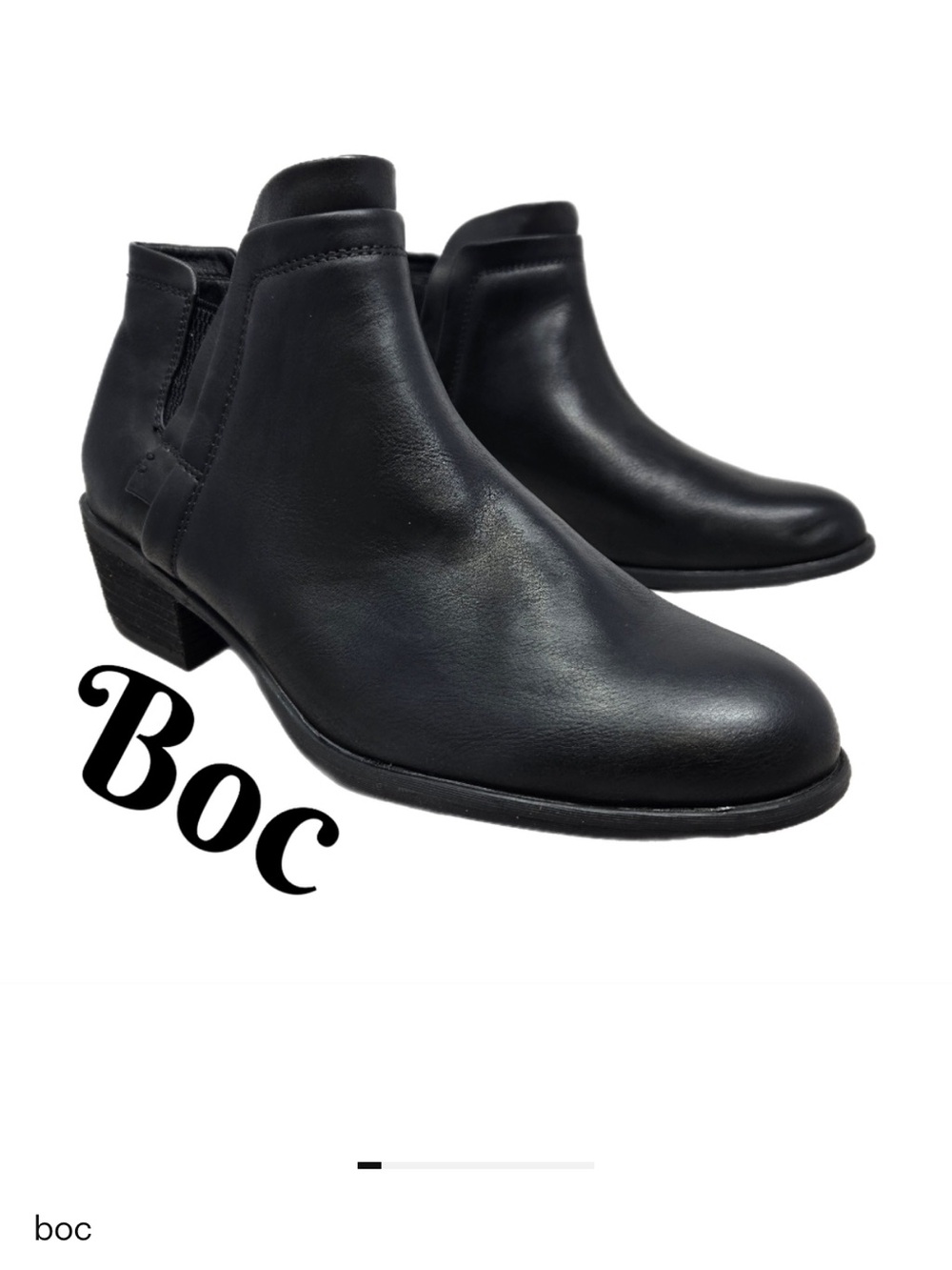 Boc Grover Women's Bootie Sz 11M Black Faux Leather Stretch Ankle Panels Comfort